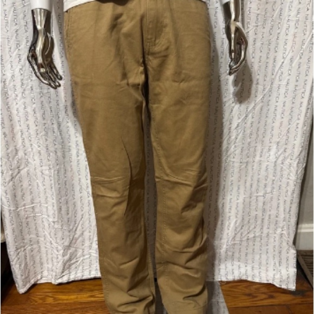 Men's Khaki Straight-Leg Cotton Pants